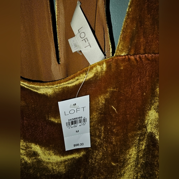 Ann Taylor LOFT Gold Velvet Dress - Picture 3 of 5
